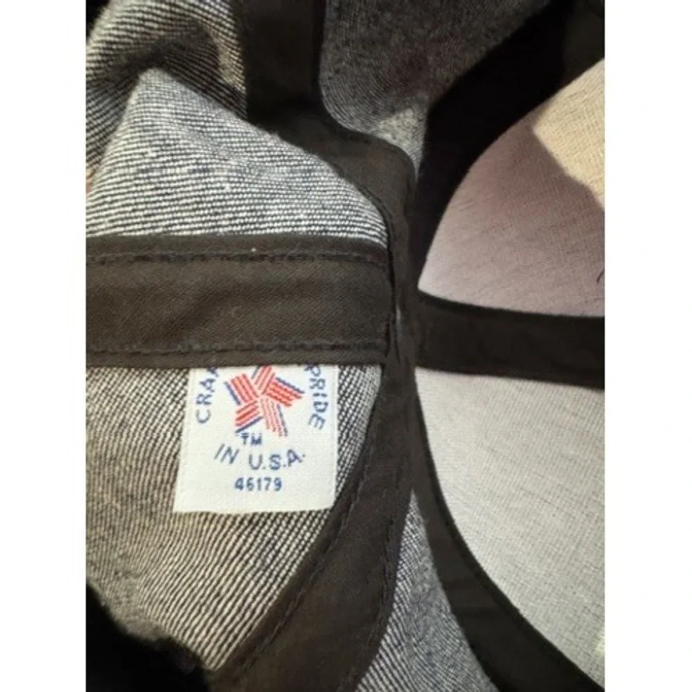 Hand-Eye Supply | Denim Trucker Hat Blue Orange Patch Snapback Made in USA Cap